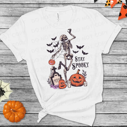 Stay Spooky Skelton Halloween Dtf Transfer