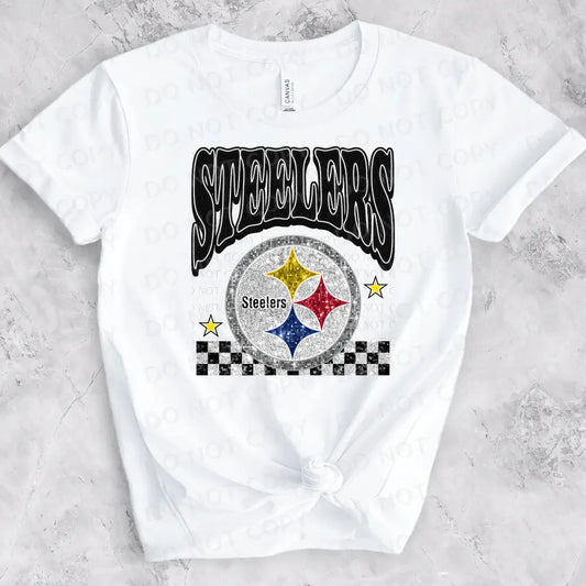 Steelers Bling Faux Sequins Dtf Transfer