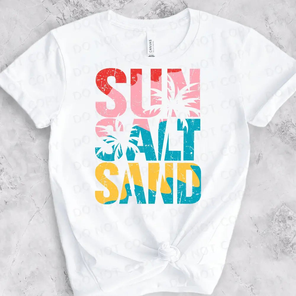 Sun Salt Sand Dtf Transfers Clear Film Ready To Press Heat Transfer Direct Print Spring Break