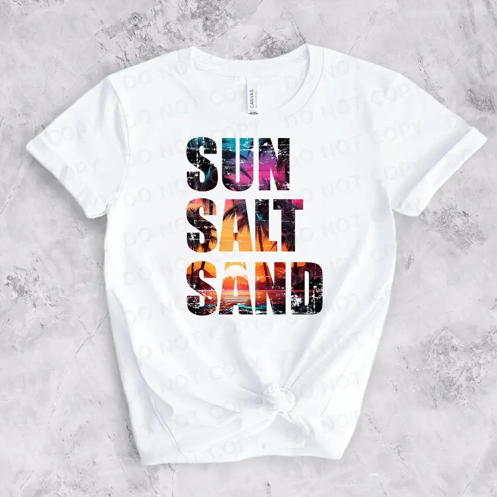 Sun Salt Sand Sunset Dtf Transfers Clear Film Ready To Press Heat Transfer Direct Print Spring