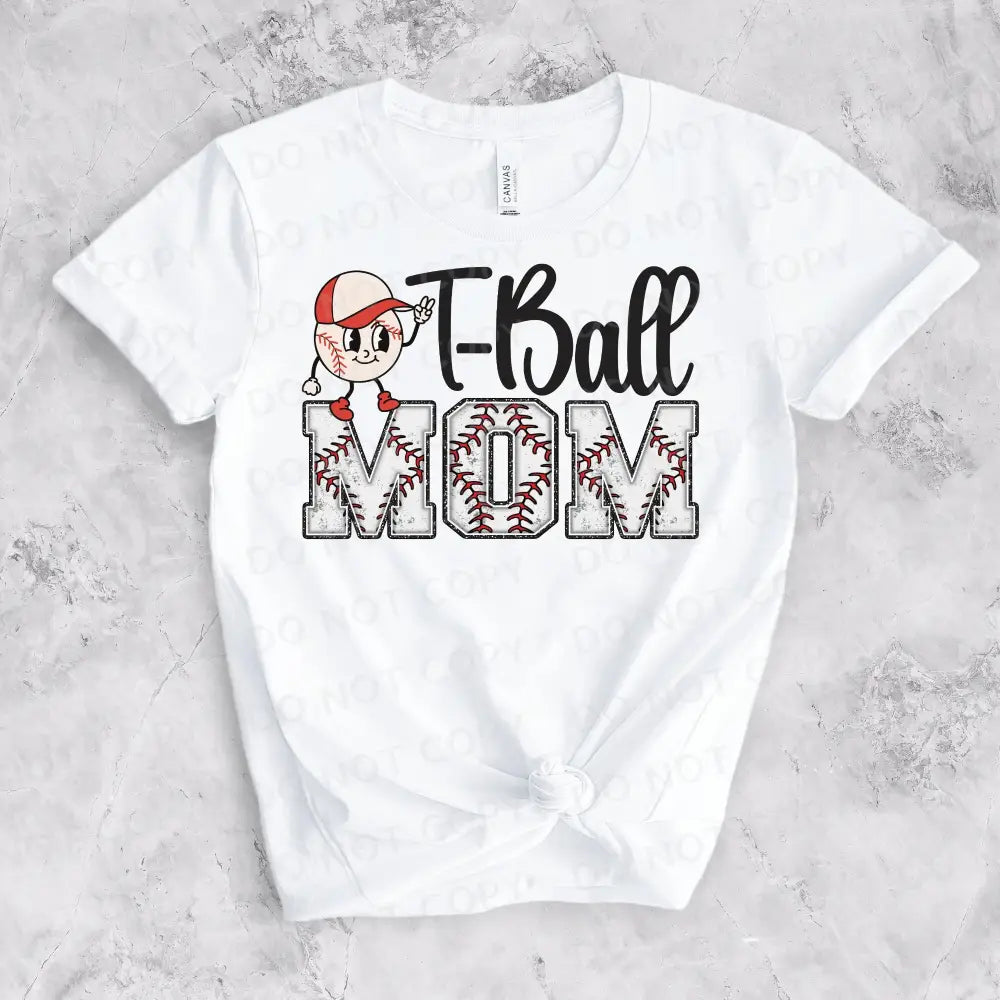 T-Ball Mom Retro Cute Dtf Transfers Clear Film Prints Ready To Press Heat Transfer Direct Print Hot