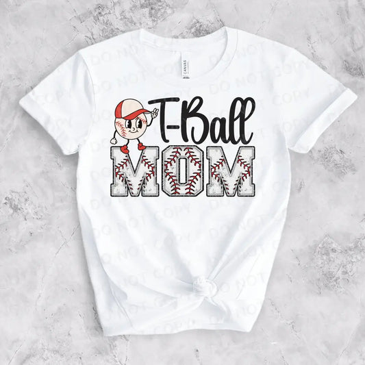 T-Ball Mom Retro Cute Dtf Transfers Clear Film Prints Ready To Press Heat Transfer Direct Print Hot