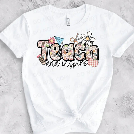Teach And Inspire Floral Dtf Transfers Ready To Press Heat Transfer Direct Film Print Clear Film