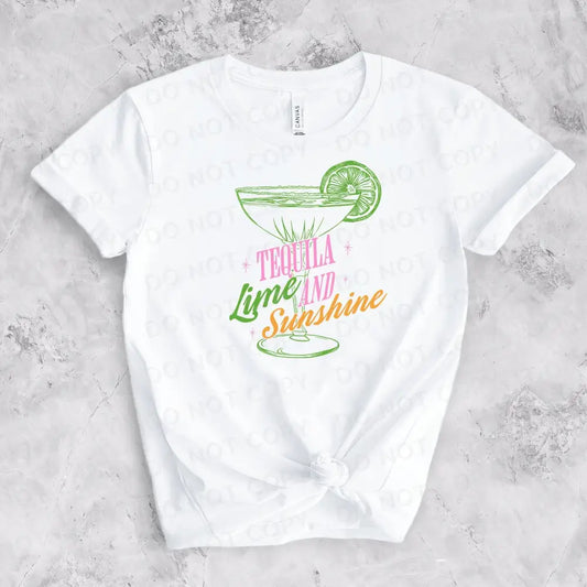 Tequila Lime And Sunshine Dtf Transfers Clear Film Ready To Press Heat Transfer Direct Print Summer
