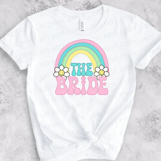 The Bride Bachelorette Party Rainbow Wedding Dtf Transfers Clear Film Prints Ready To Press Heat