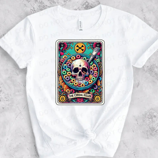 The Cereal Killer Tarot Card Dtf Transfer Ready To Press Clear Film Heat Direct Print Shirt Design