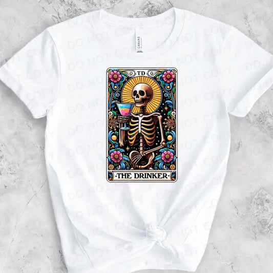 The Drinker Tarot Card Dtf Transfer Ready To Press Clear Film Heat Direct Print Shirt Design