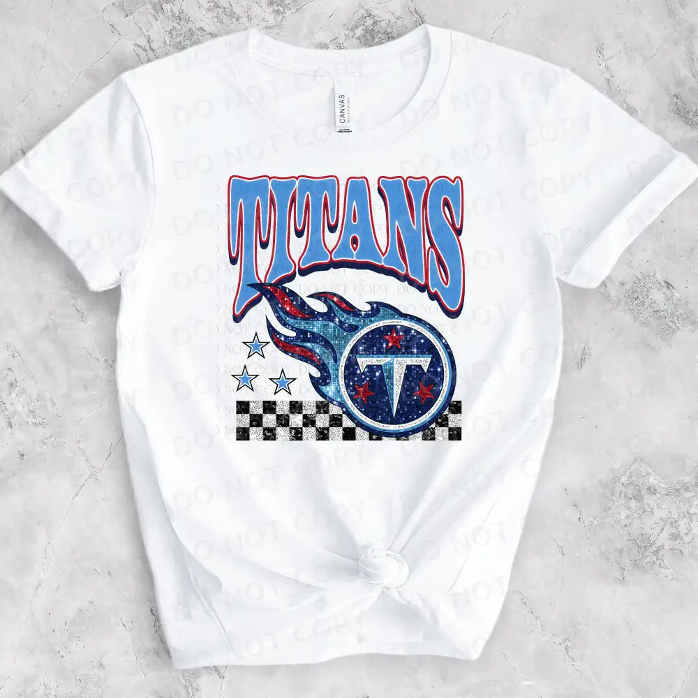 Titans Bling Faux Sequins Dtf Transfer