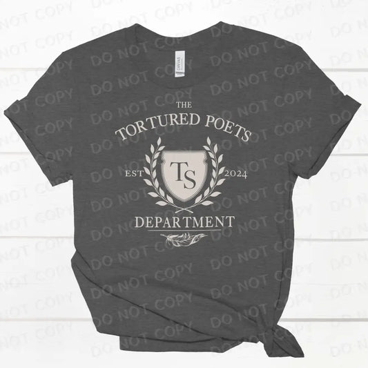 Tortured Poets Department Ts Dtf Transfers Greige Ready To Press Heat Transfer Direct Film Print