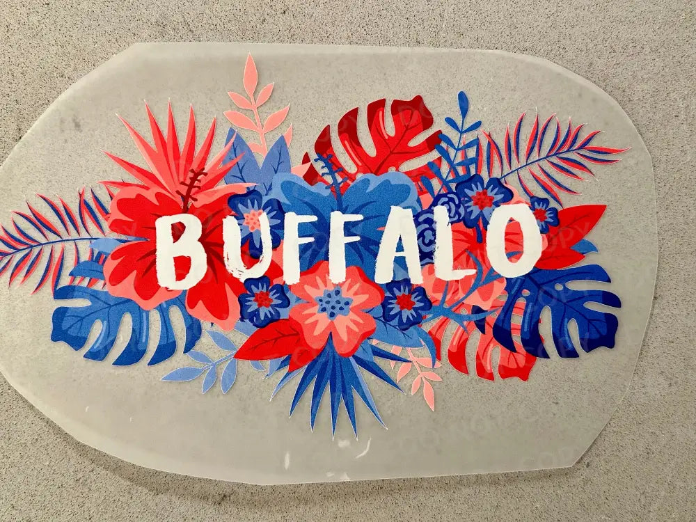 Tropical Flowers Buffalo Dtf Transfers Ready To Press Heat Transfer Direct Film Print