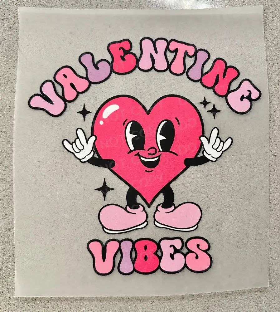 Valentine Vibes Heart Peace Dtf Transfers Ready To Press Heat Transfer Direct Film Print