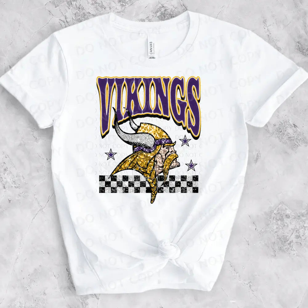 Vikings Bling Faux Sequins Dtf Transfer