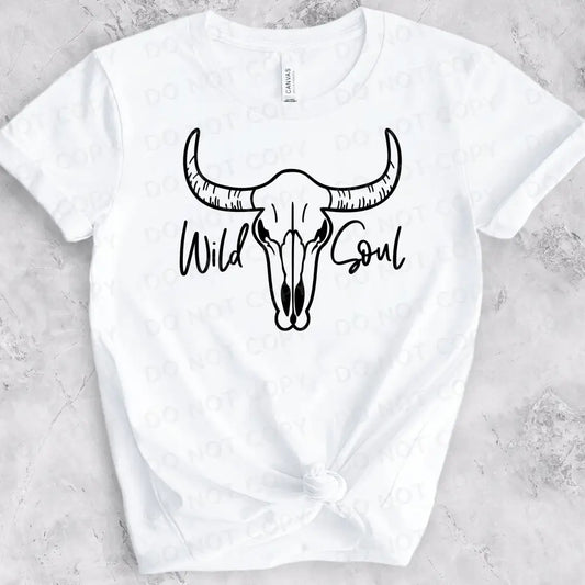 Wild Soul Cow Boho Skull Dtf Transfers Ready To Press Heat Transfer Direct Film Print Shirt Design