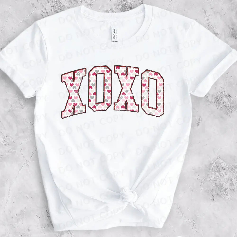 Xoxo Pink Heart Valentine’s Day Dtf Transfers Ready To Press Heat Transfer Direct Film Print