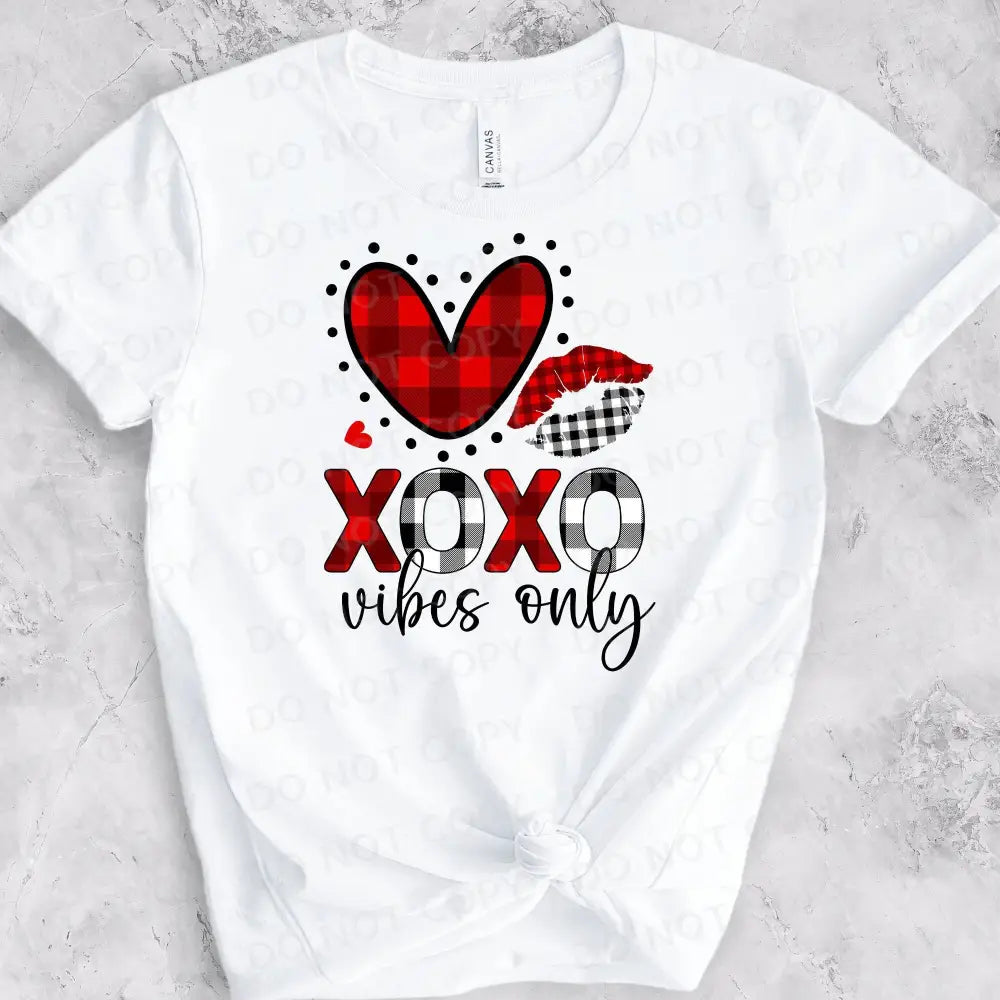 Xoxo Vibes Buffalo Check Dtf Transfers Ready To Press Heat Transfer Direct Film Print Valentines